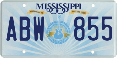 MS license plate ABW855