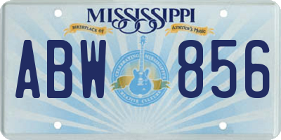 MS license plate ABW856