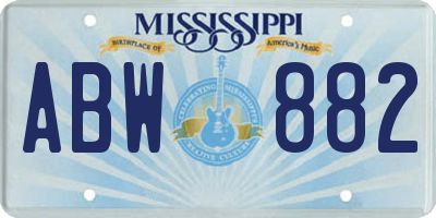 MS license plate ABW882