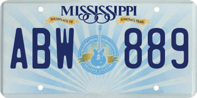 MS license plate ABW889