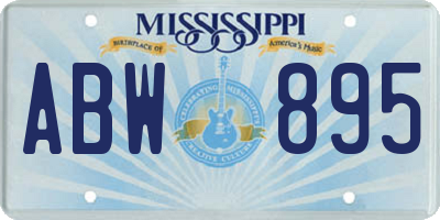 MS license plate ABW895