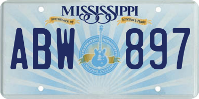 MS license plate ABW897