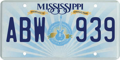 MS license plate ABW939
