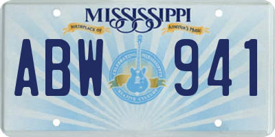 MS license plate ABW941