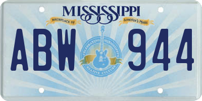 MS license plate ABW944