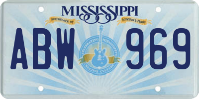 MS license plate ABW969