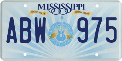 MS license plate ABW975