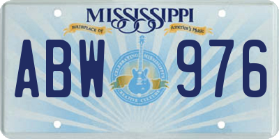 MS license plate ABW976