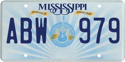 MS license plate ABW979