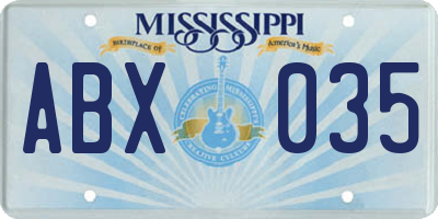 MS license plate ABX035