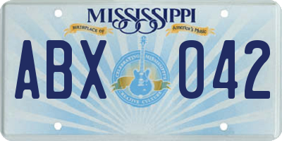 MS license plate ABX042