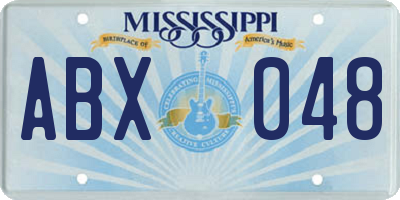 MS license plate ABX048