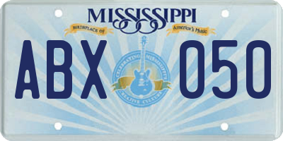 MS license plate ABX050