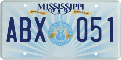 MS license plate ABX051