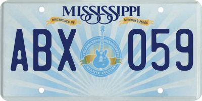 MS license plate ABX059