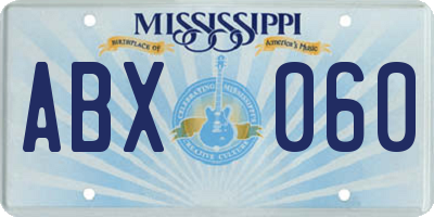 MS license plate ABX060