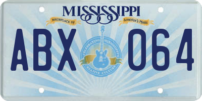 MS license plate ABX064