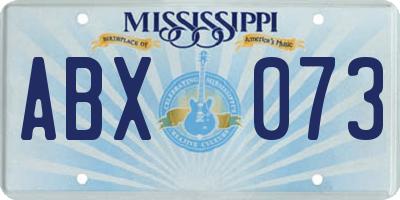 MS license plate ABX073