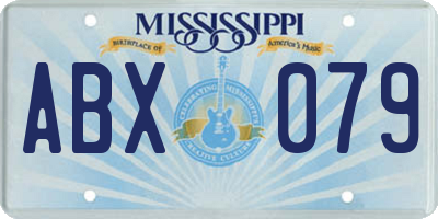 MS license plate ABX079