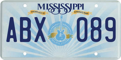 MS license plate ABX089