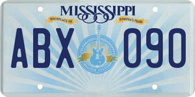 MS license plate ABX090