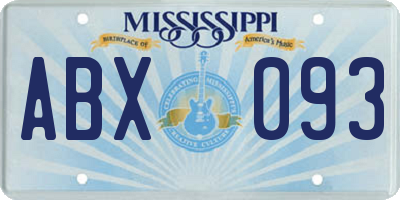 MS license plate ABX093