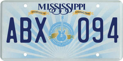MS license plate ABX094