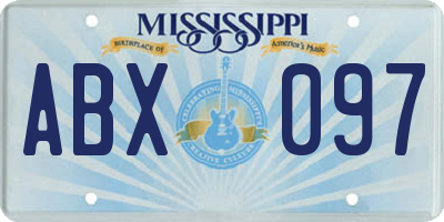 MS license plate ABX097