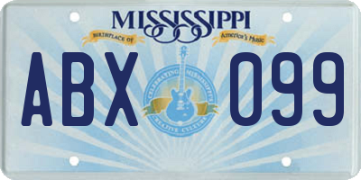 MS license plate ABX099