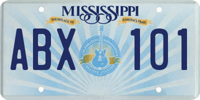 MS license plate ABX101