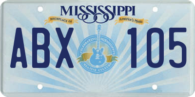 MS license plate ABX105