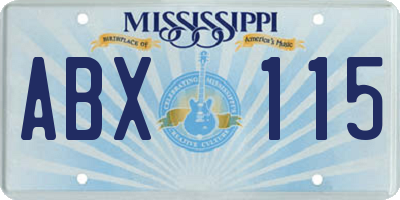 MS license plate ABX115