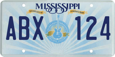 MS license plate ABX124
