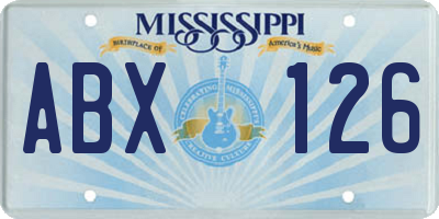 MS license plate ABX126