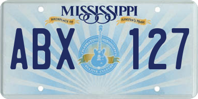 MS license plate ABX127