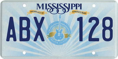 MS license plate ABX128
