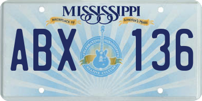 MS license plate ABX136