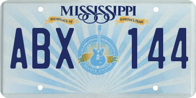 MS license plate ABX144