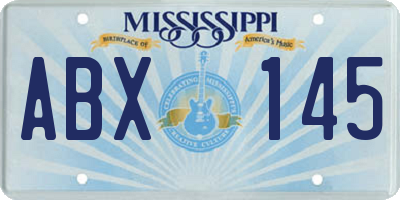 MS license plate ABX145