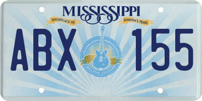 MS license plate ABX155