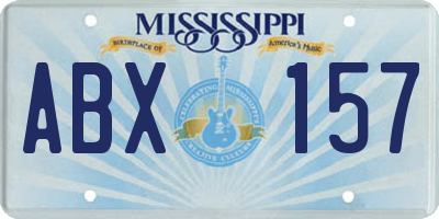 MS license plate ABX157