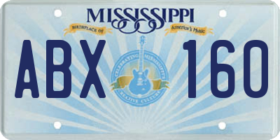 MS license plate ABX160