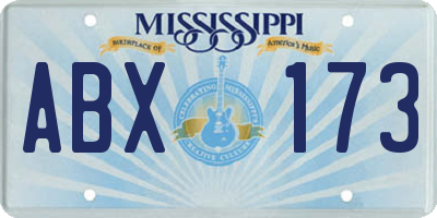 MS license plate ABX173