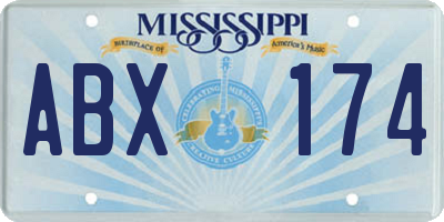 MS license plate ABX174