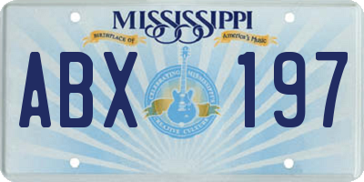 MS license plate ABX197
