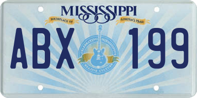 MS license plate ABX199