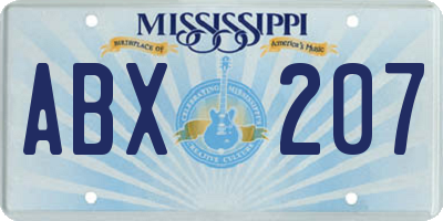 MS license plate ABX207