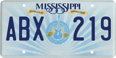 MS license plate ABX219