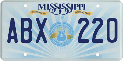 MS license plate ABX220