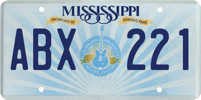 MS license plate ABX221